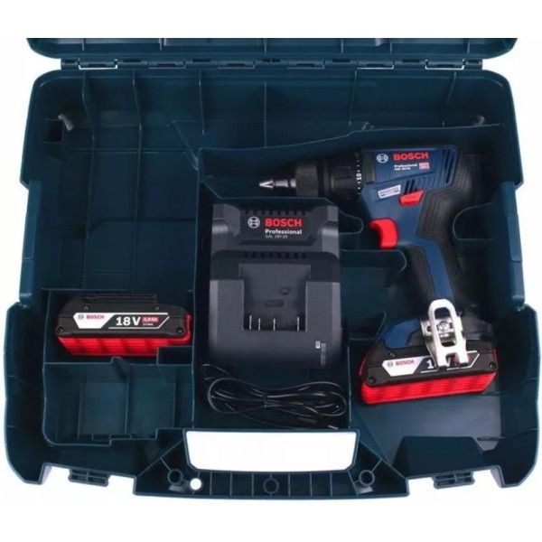 Бесщеточная аккумуляторная дрель-шуруповерт Bosch Professional GSR 18V-50 в L-Case с 2 акб 2 Ah и з/у GAL 18V-20 06019H5000 фото