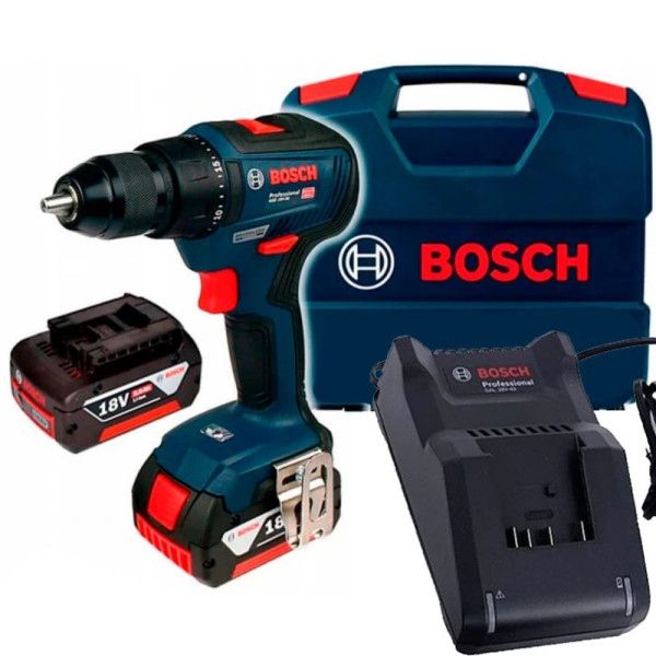 Безщітковий акумуляторний дриль-шурупокрут Bosch Professional GSR 18V-50 в L-Case з 2 акб 2 Ah та з/п GAL 18V-20 06019H5000 фото