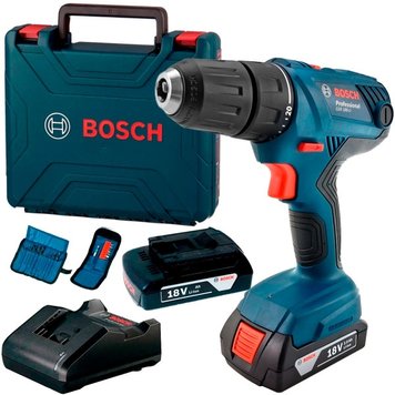 Акумуляторний дриль-шурупокрут Bosch Professional GSR 180-Li з 2 акб GBA 18V 2.0 Ah, з/п GAL 18V-20, набором біт і свердел 06019F810A фото