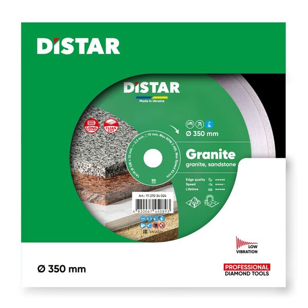 Круг алмазний вiдрiзний Distar 1A1R 350x2,2x10x32 Granite 11127034024 фото