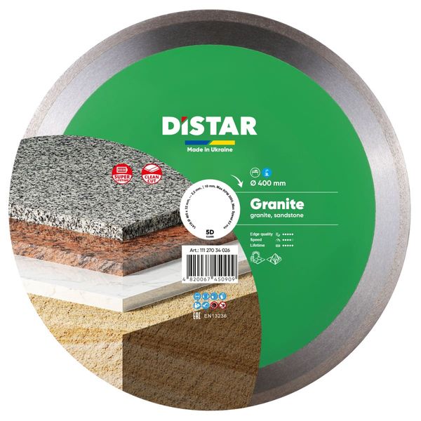 Круг алмазний вiдрiзний Distar 1A1R 400x2,2x10x32 Granite 11127034026 фото