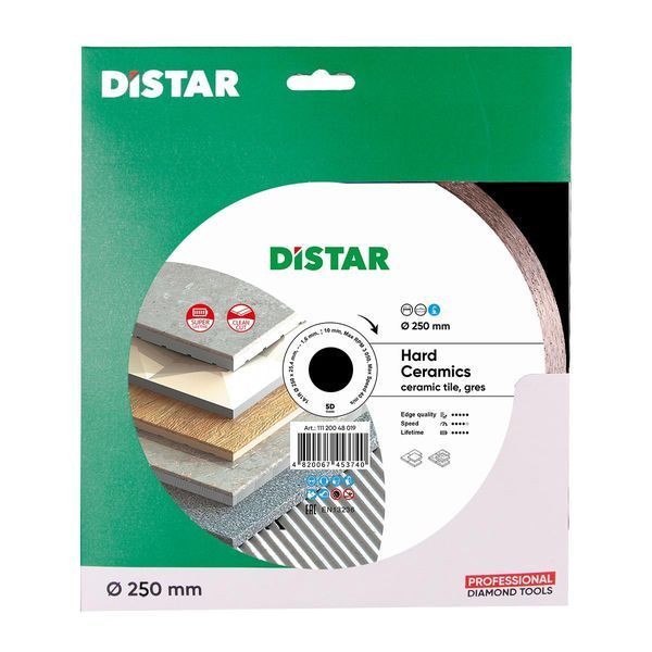 Круг алмазний вiдрiзний Distar 1A1R 250x1,6/1,2x10x25,4 Hard ceramics 11120048012 фото