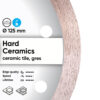 Круг алмазный отрезной 1A1R 125×1,4x10x22,23 Hard ceramics 28741